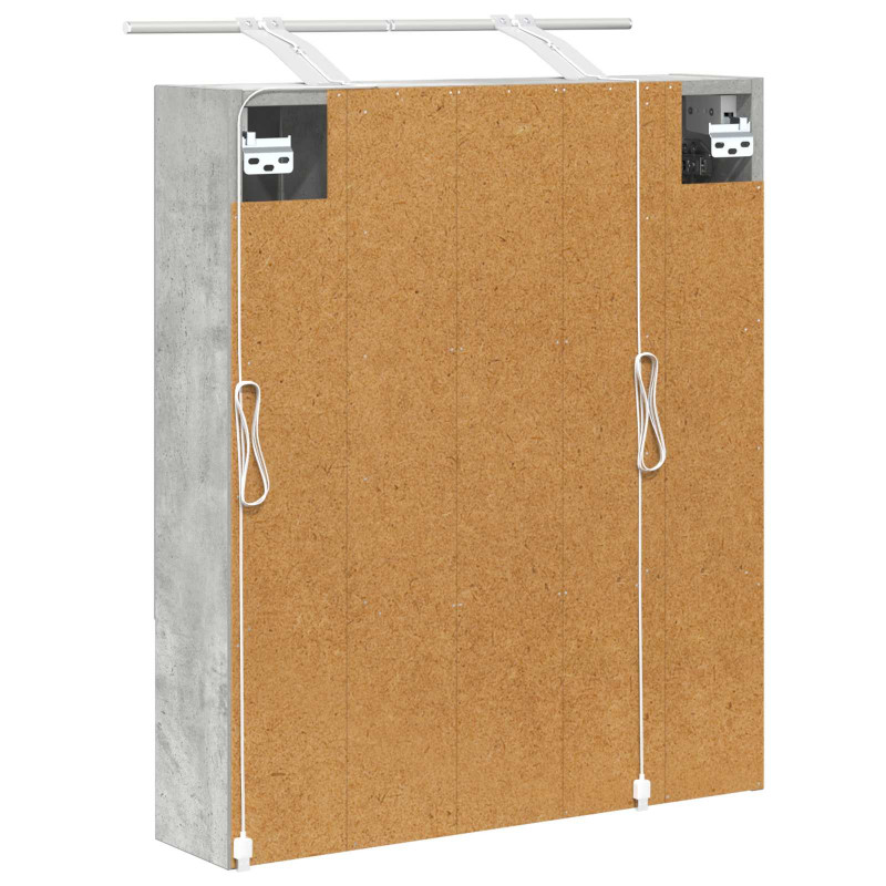 Szafka z lustrem do łazienki Betonowy szary 60 x 14.5 x 70 cm