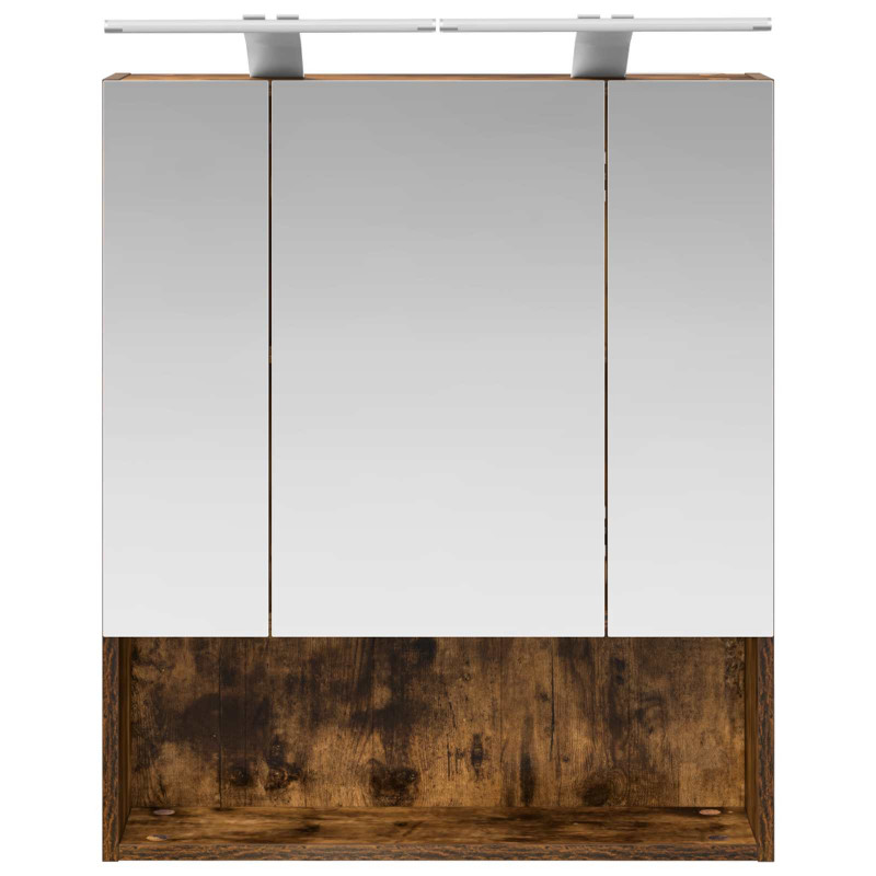 Szafka z lustrem do łazienki Dąb wędzony 60 x 14.5 x 70 cm