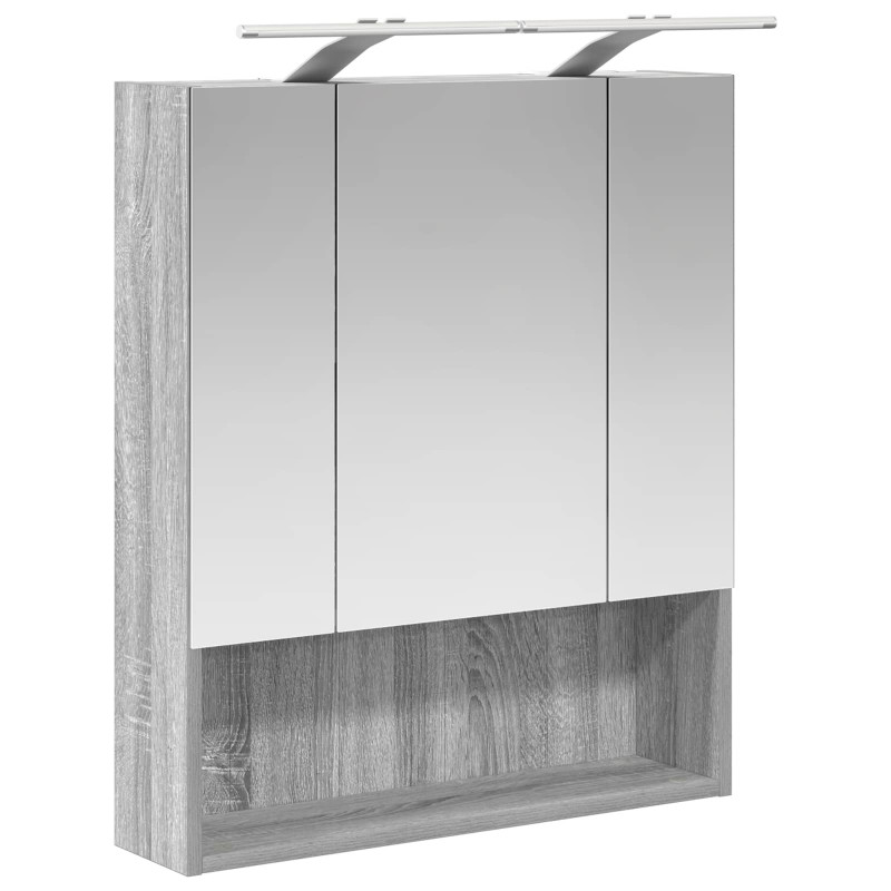 Szafka z lustrem do łazienki Szary Sonoma 60 x 14.5 x 70 cm
