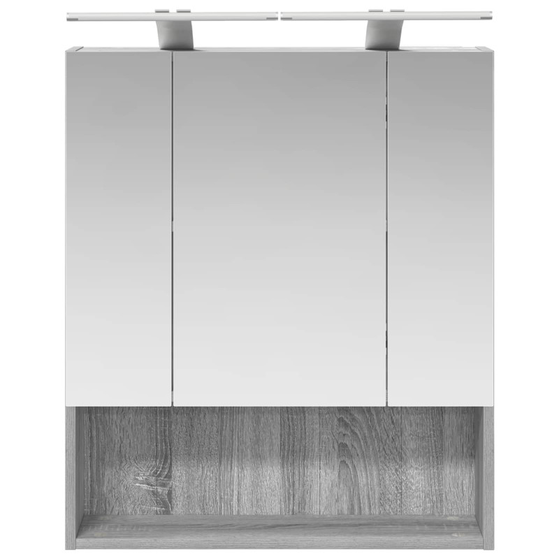 Szafka z lustrem do łazienki Szary Sonoma 60 x 14.5 x 70 cm