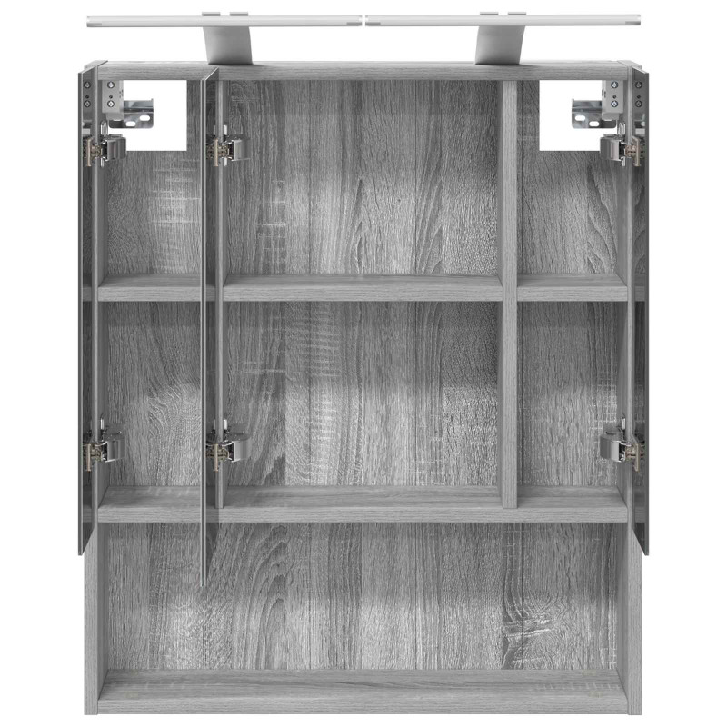 Szafka z lustrem do łazienki Szary Sonoma 60 x 14.5 x 70 cm