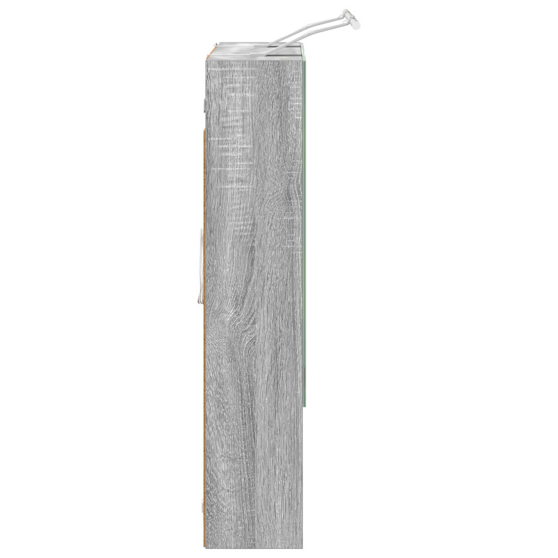 Szafka z lustrem do łazienki Szary Sonoma 60 x 14.5 x 70 cm