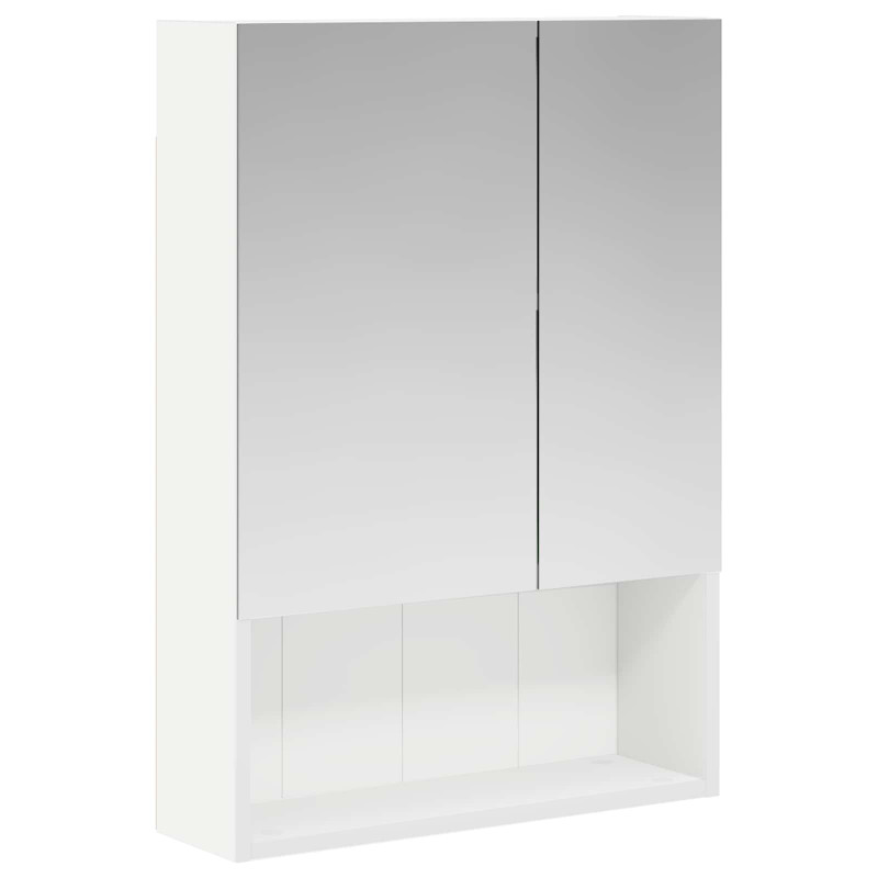 Szafka z lustrem do łazienki z półką Biały 50 x 14,5 x 70 cm