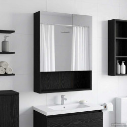 Szafka z lustrem do łazienki Czarny Dąb 50 x 14,5 x 70 cm