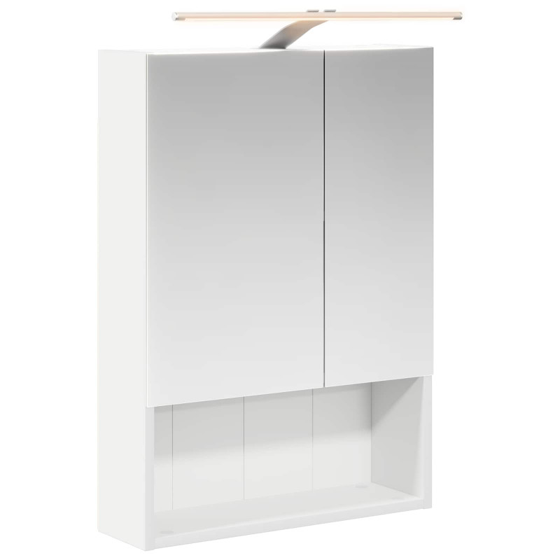 Szafka z lustrem do łazienki z półką Biały 50 x 14,5 x 70 cm