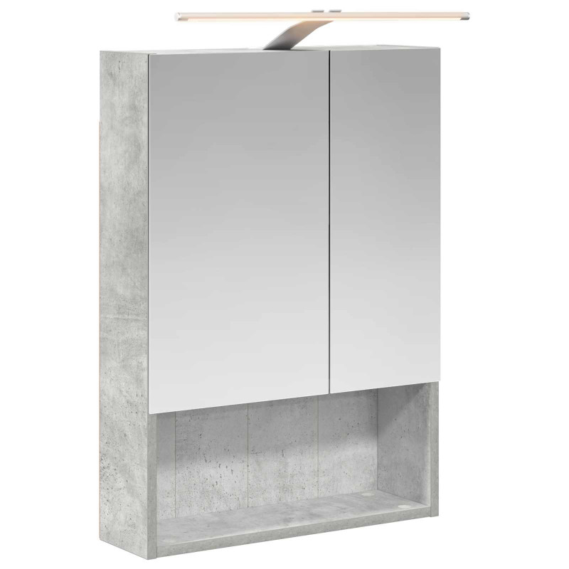 Szafka z lustrem do łazienki Betonowy szary 50 x 14,5 x 70 cm