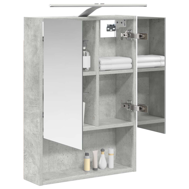 Szafka z lustrem do łazienki Betonowy szary 50 x 14,5 x 70 cm