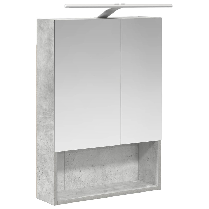 Szafka z lustrem do łazienki Betonowy szary 50 x 14,5 x 70 cm