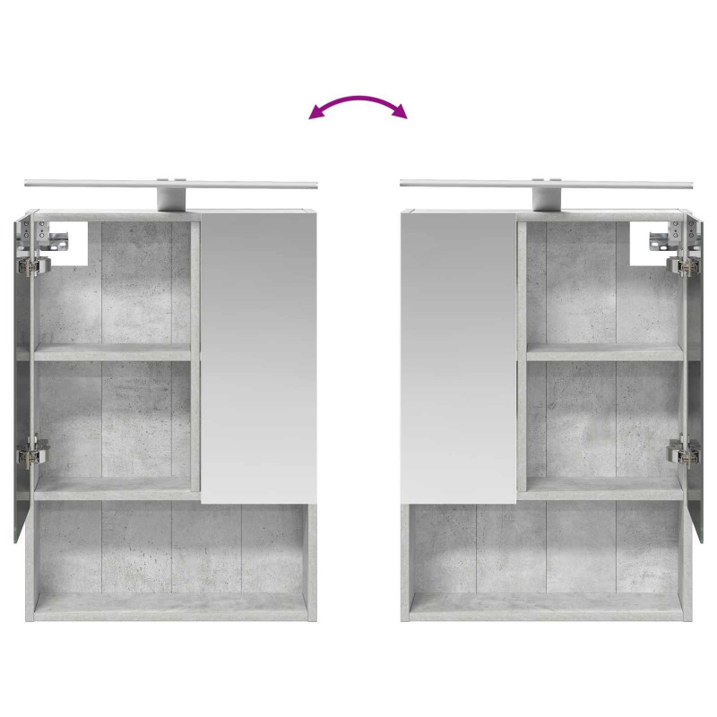 Szafka z lustrem do łazienki Betonowy szary 50 x 14,5 x 70 cm