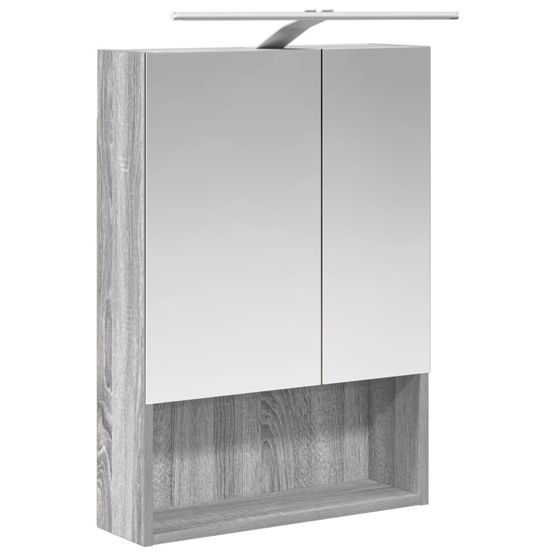 Szafka z lustrem do łazienki Szary Sonoma 50 x 14,5 x 70 cm