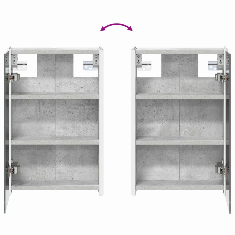 Szafka z lustrem do łazienki Betonowy szary 33 x 11,5 x 50 cm