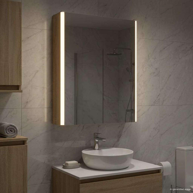 Szafka z lustrem do łazienki Dąb Sonoma 43 x 11,5 x 60,5 cm