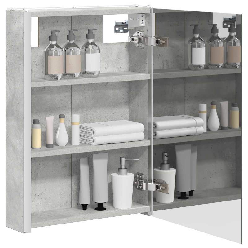Szafka z lustrem do łazienki Betonowy szary 43 x 11,5 x 60,5 cm