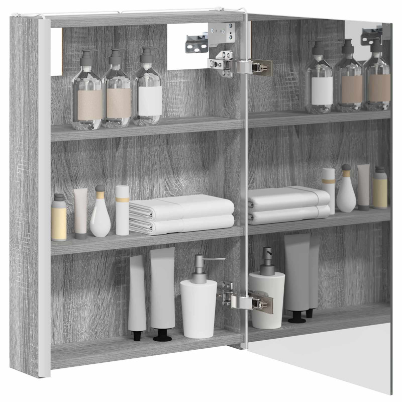 Szafka z lustrem do łazienki Szary Sonoma 43 x 11,5 x 60,5 cm