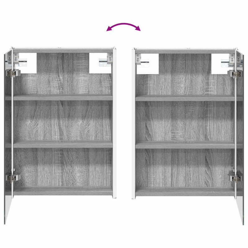 Szafka z lustrem do łazienki Szary Sonoma 43 x 11,5 x 60,5 cm