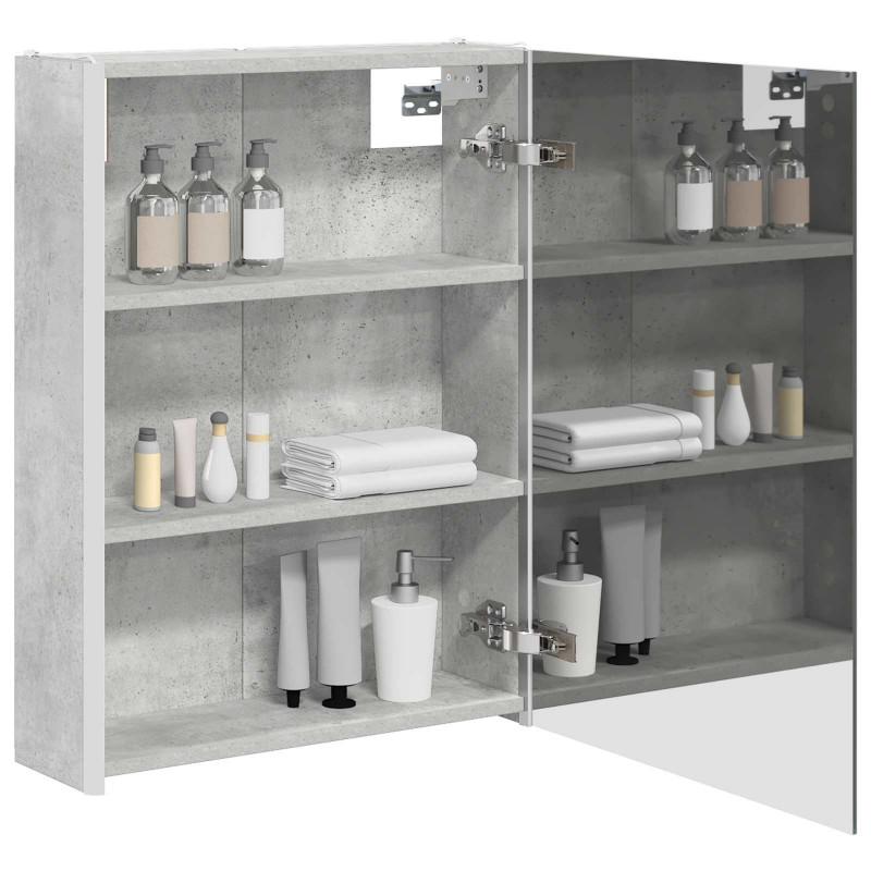 Szafka z lustrem do łazienki Betonowy szary 53,5 x 15,5 x 70 cm