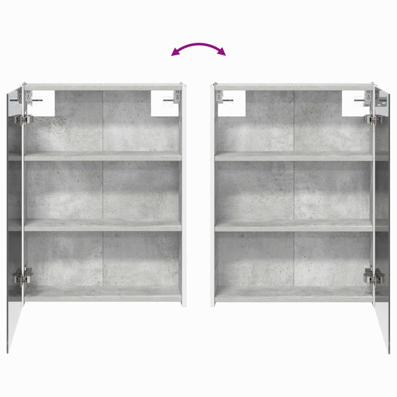 Szafka z lustrem do łazienki Betonowy szary 53,5 x 15,5 x 70 cm