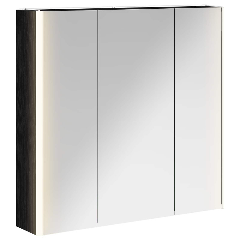 Szafka z lustrem do łazienki Czarny Dąb 73.5 x 15.5 x 70 cm
