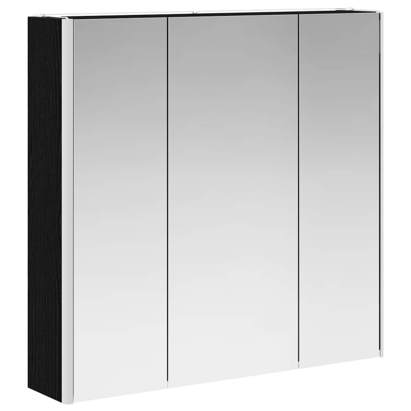 Szafka z lustrem do łazienki Czarny Dąb 73.5 x 15.5 x 70 cm