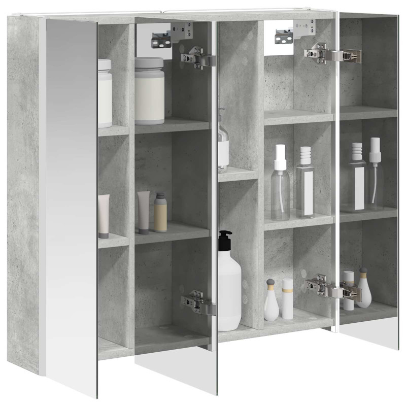 Szafka z lustrem do łazienki Betonowy szary 73.5 x 15.5 x 70 cm