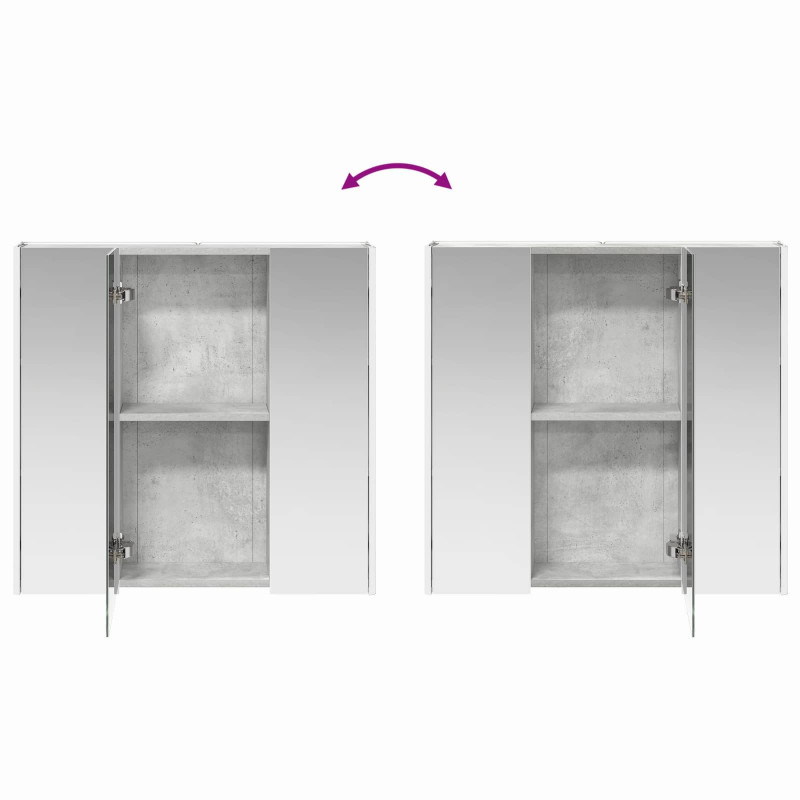 Szafka z lustrem do łazienki Betonowy szary 73.5 x 15.5 x 70 cm