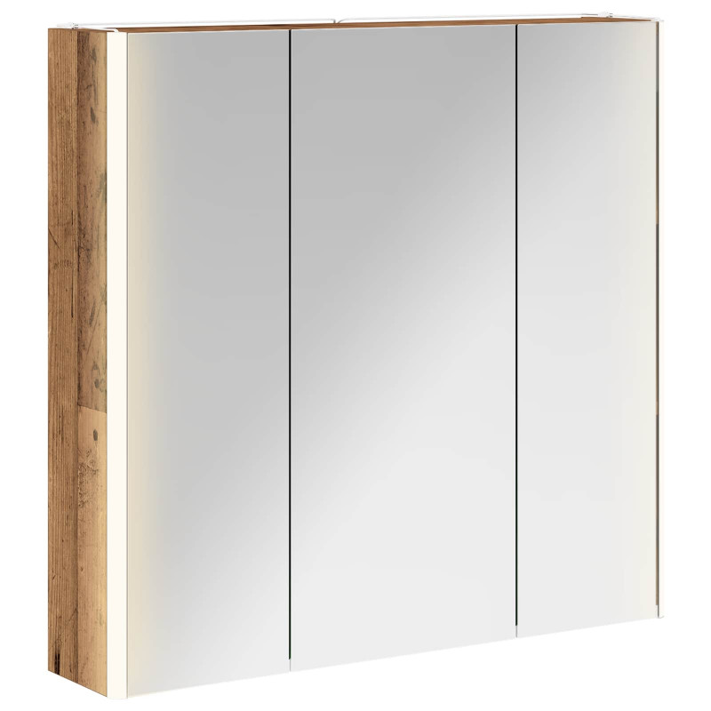 Szafka z lustrem do łazienki Stare drewno 73.5 x 15.5 x 70 cm