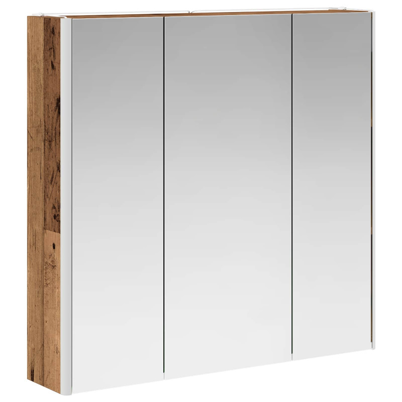 Szafka z lustrem do łazienki Stare drewno 73.5 x 15.5 x 70 cm
