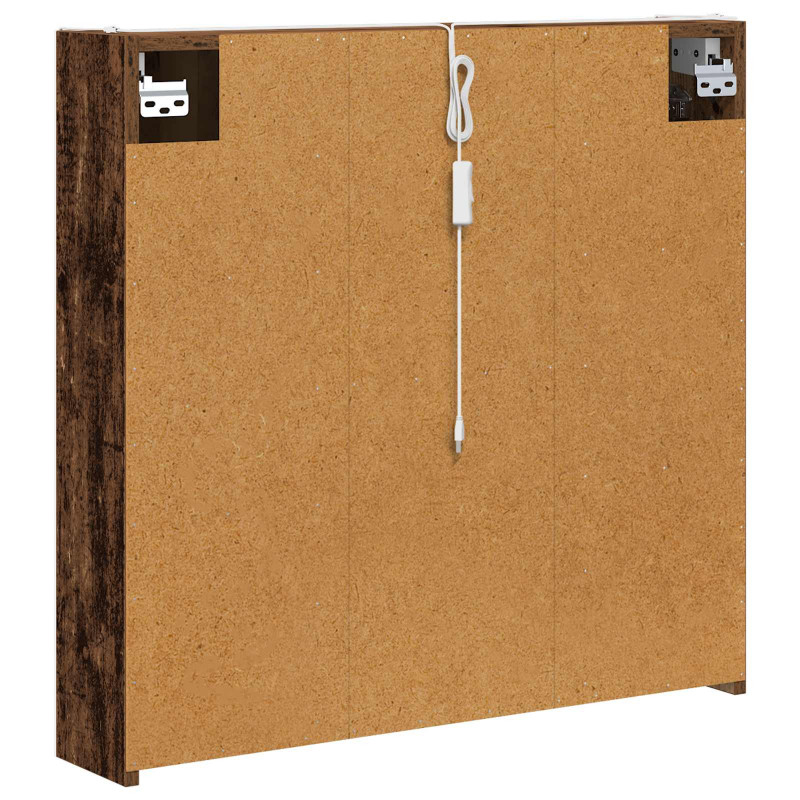 Szafka z lustrem do łazienki Stare drewno 73.5 x 15.5 x 70 cm