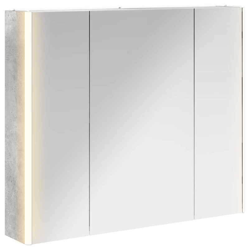 Szafka z lustrem do łazienki Betonowy szary 83,5 x 15,5 x 70 cm