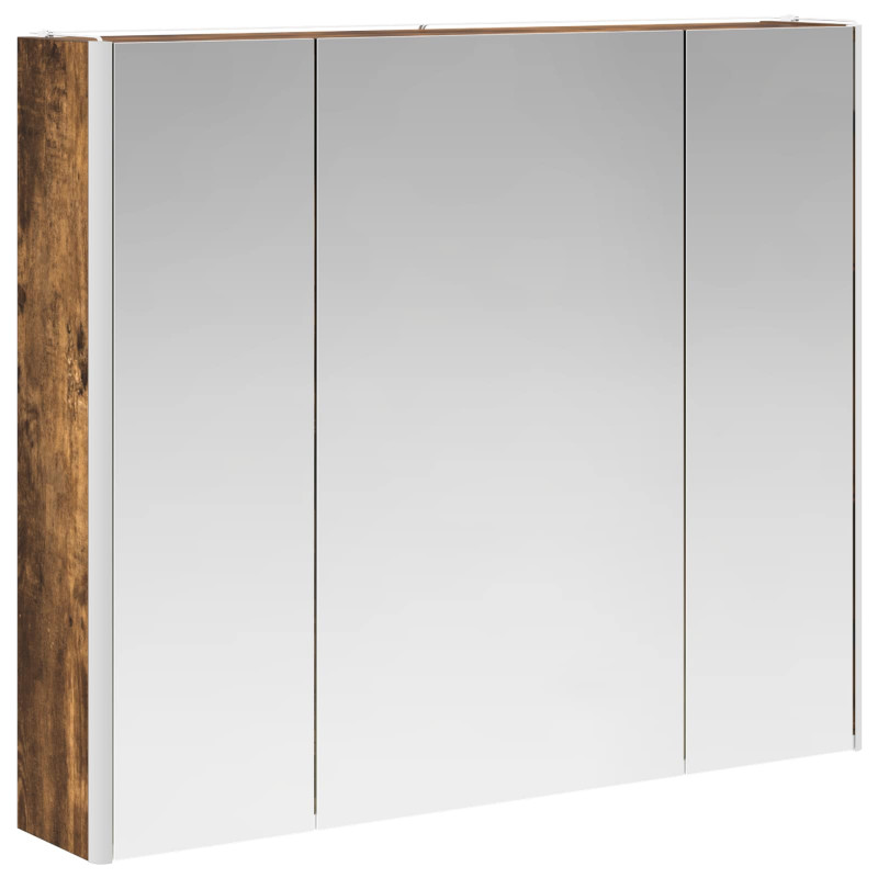 Szafka z lustrem do łazienki Dąb wędzony 83,5 x 15,5 x 70 cm
