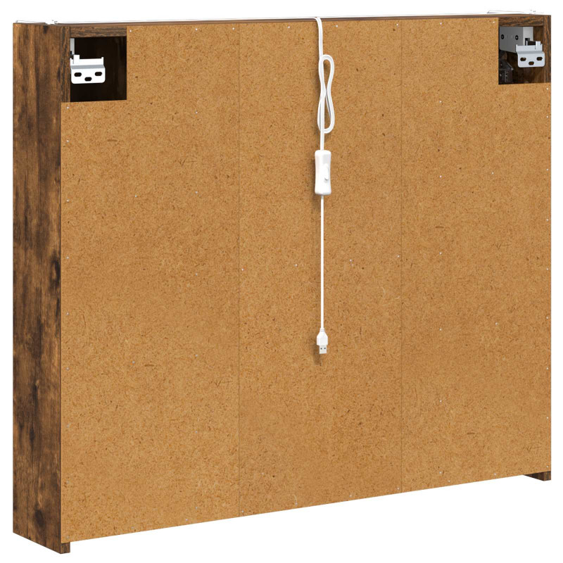 Szafka z lustrem do łazienki Dąb wędzony 83,5 x 15,5 x 70 cm