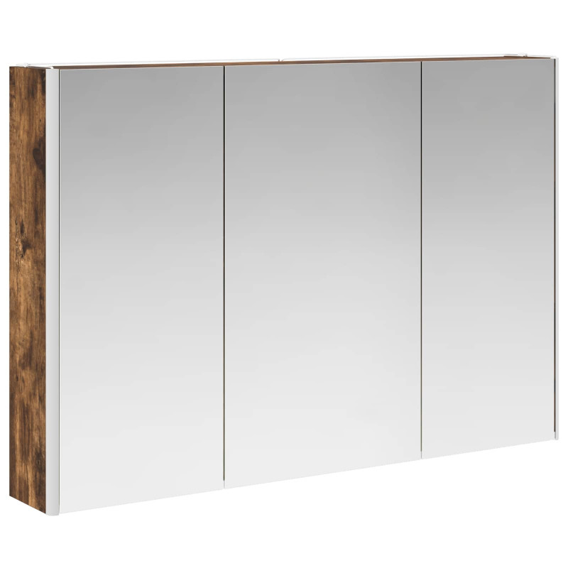 Szafka z lustrem do łazienki Dąb wędzony 103,5 x 15,5 x 70 cm