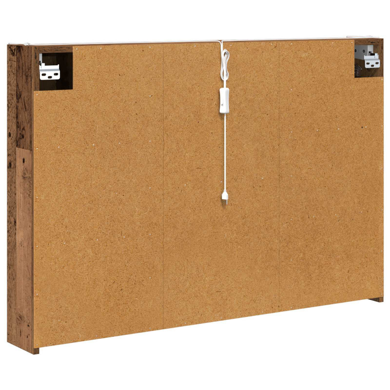 Szafka z lustrem do łazienki Stare drewno 103,5 x 15,5 x 70 cm