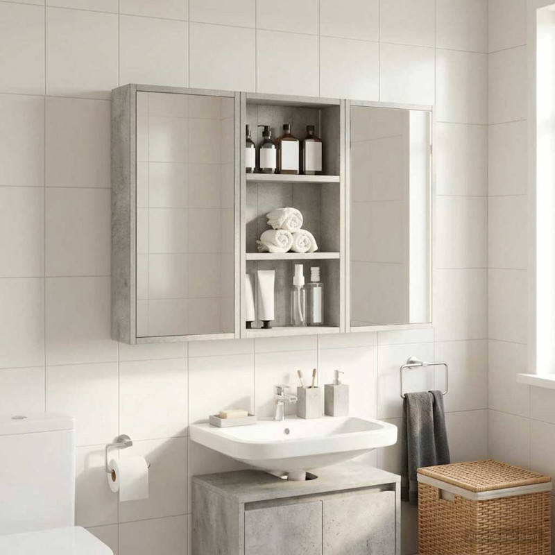 Szafka ścienna łazienkowa Betonowy Szary 30 x 10 x 60,5 cm
