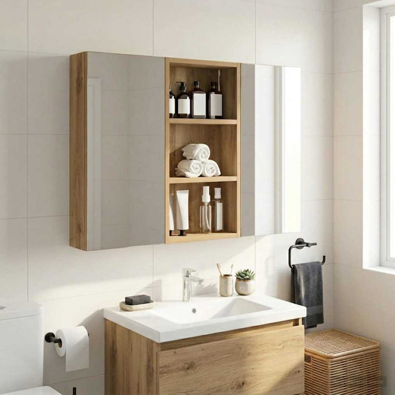 Szafka ścienna łazienkowa Dąb rzemieślniczy 30 x 10 x 60,5 cm