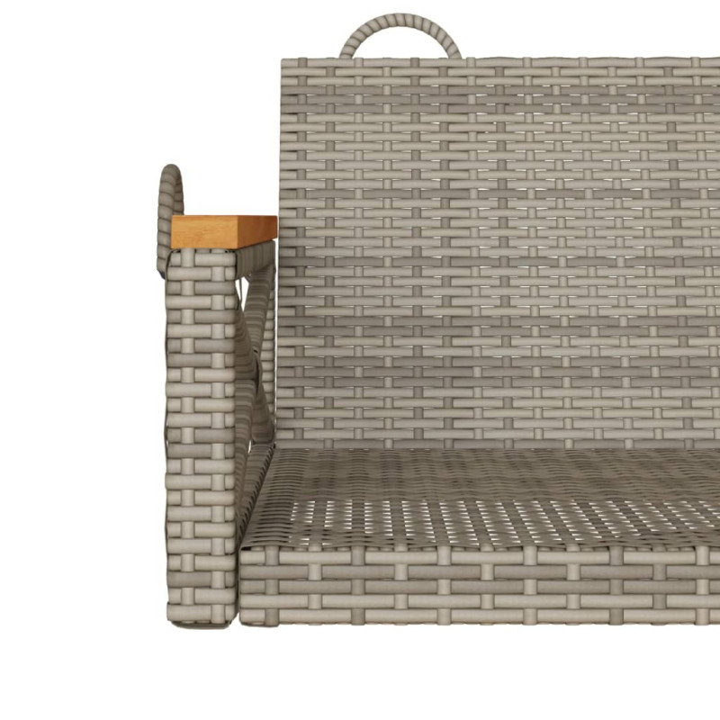 Ławka bujana, szara, 109x62x40 cm, polirattan