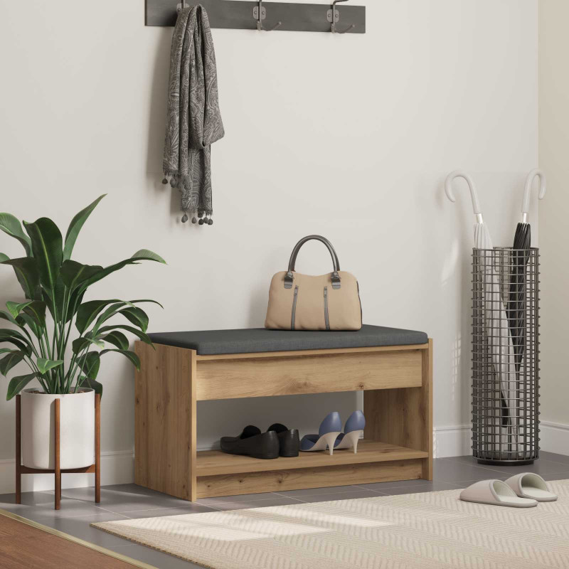 Ławka w przedpokoju z półką Dąb Rzemieślniczy 83 x 38 x 45 cm