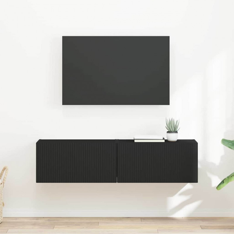 Szafka pod telewizor 2 pcs Czarny 60 x 31 x 29,5 cm