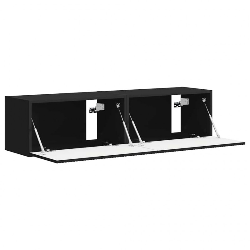 Szafka pod telewizor 2 pcs Czarny 60 x 31 x 29,5 cm