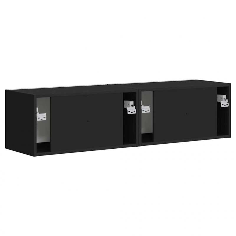 Szafka pod telewizor 2 pcs Czarny 60 x 31 x 29,5 cm