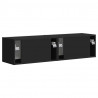 Szafka pod telewizor 2 pcs Czarny 60 x 31 x 29,5 cm