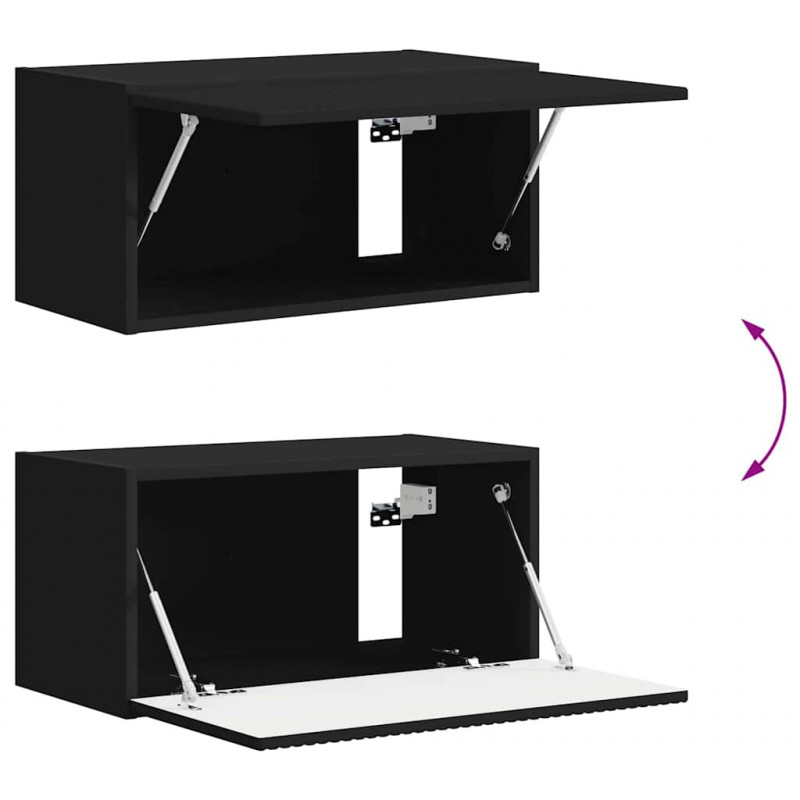 Szafka pod telewizor 2 pcs Czarny 60 x 31 x 29,5 cm