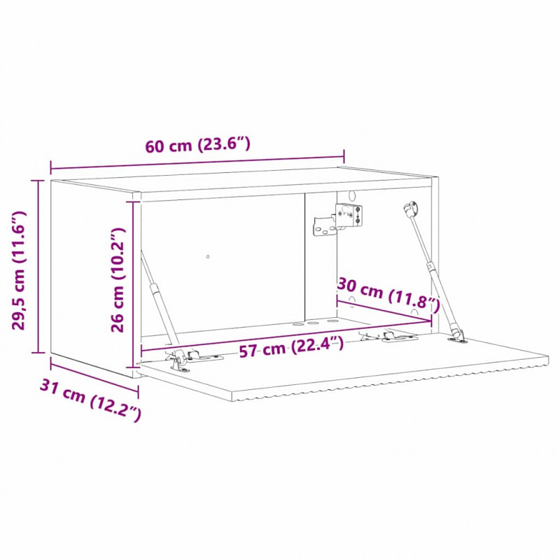 Szafka pod telewizor 2 pcs Sonoma 60 x 31 x 29,5 cm