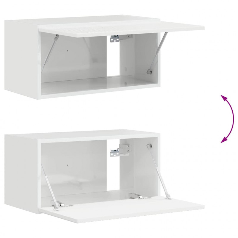 Szafka pod telewizor Błyszcząca biel 60 x 31 x 29,5 cm
