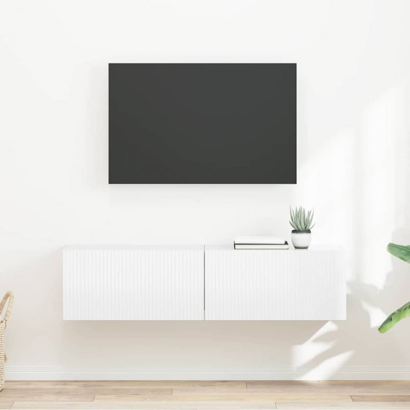 Szafka pod telewizor 2 pcs Błyszcząca biel 60 x 31 x 29,5 cm