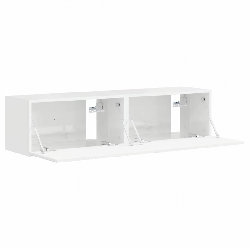 Szafka pod telewizor 2 pcs Błyszcząca biel 60 x 31 x 29,5 cm