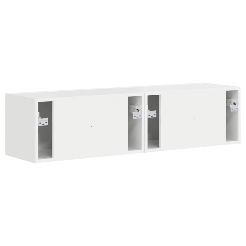 Szafka pod telewizor 2 pcs Błyszcząca biel 60 x 31 x 29,5 cm