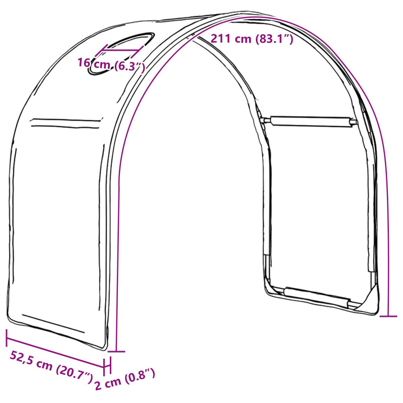 Tunel do łóżka 2 pcs Jasnoniebieski 211 x 52,5 x 2 cm Poliester