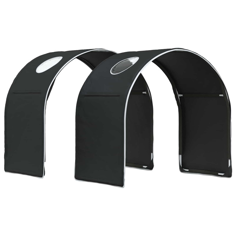 Tunel do łóżka 2 pcs Czarny 211 x 52,5 x 2 cm Poliester