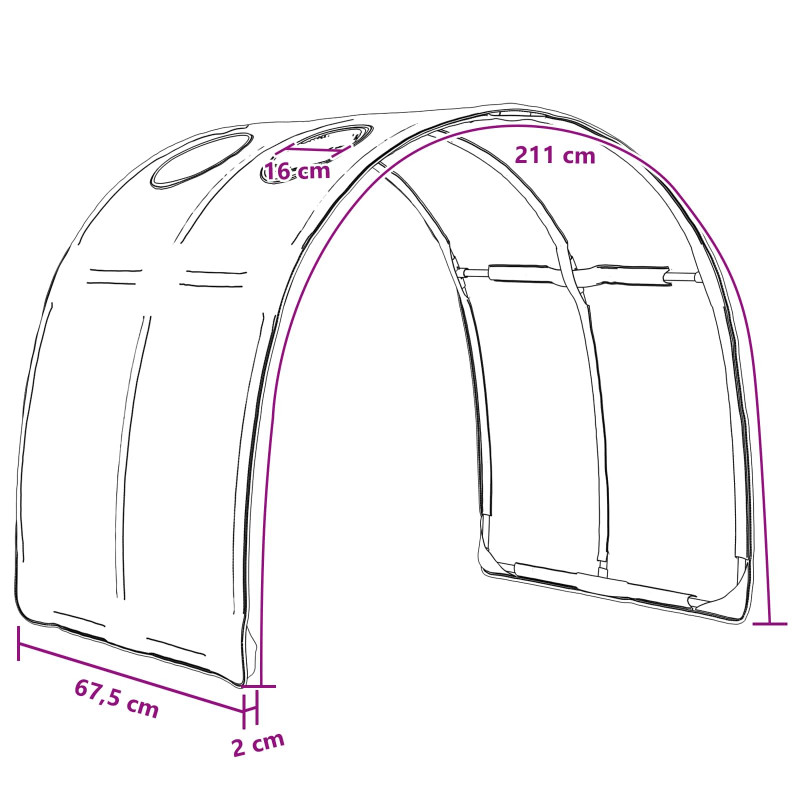 Tunel do łóżka 2 pcs Jasnoniebieski 211 x 67.5 x 2 cm Poliester